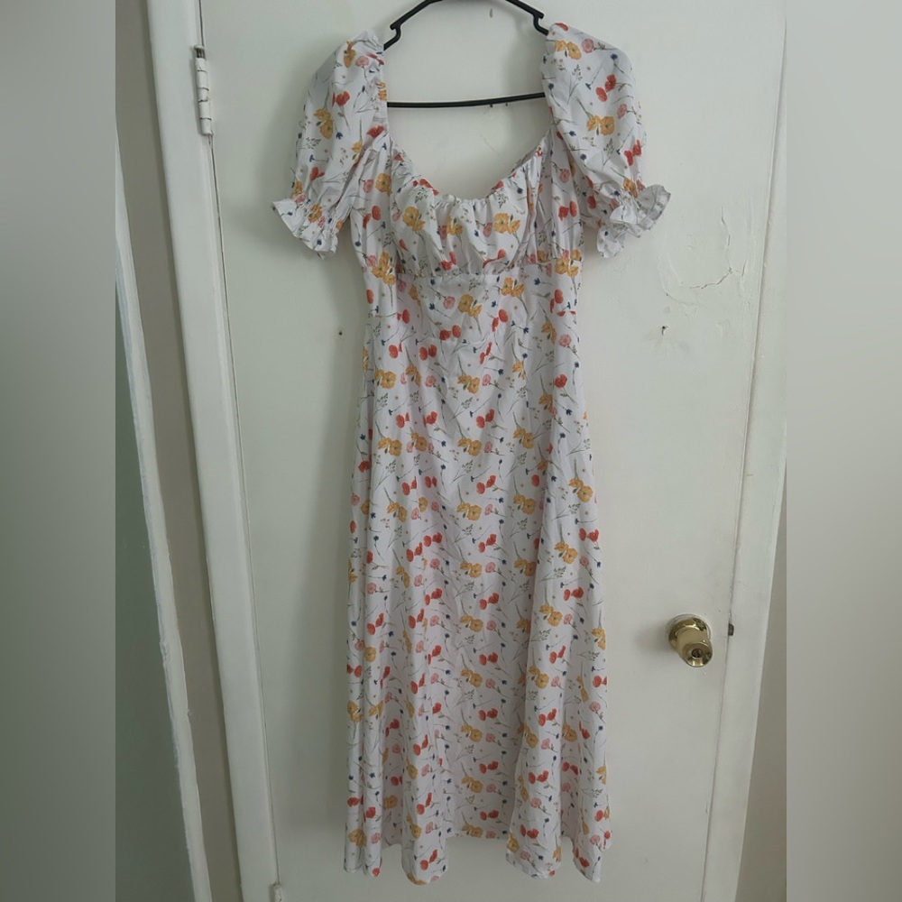 floral ruffle dress